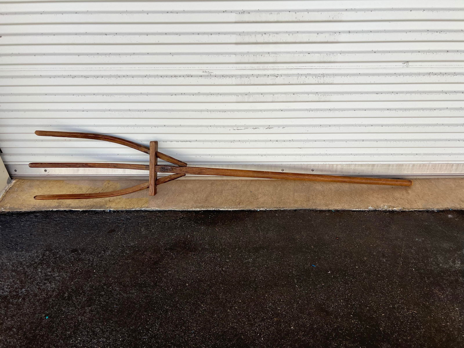Large 19th Century Farmhouse Wooden Pitch Fork - 6