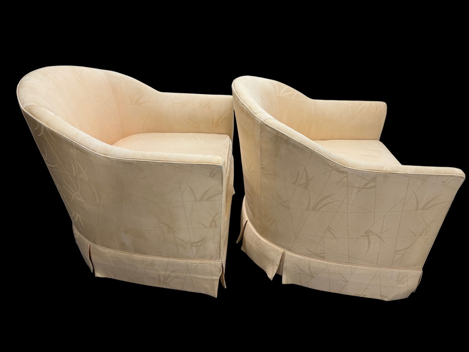 1950s Baker Furniture Co. Barrel Chairs on Caster Wheels - A Pair - 4