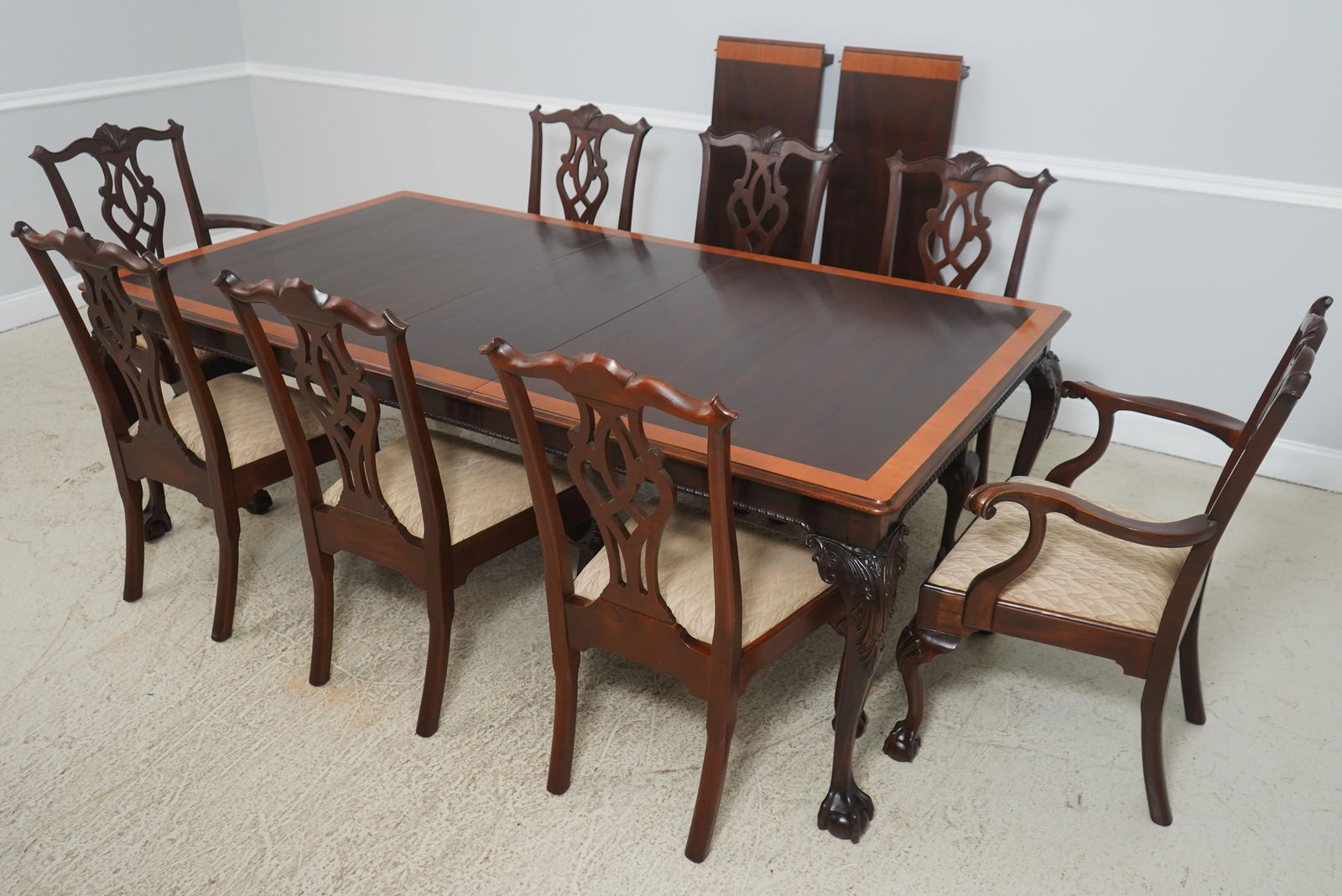Stickley Clawfoot Mahogany Dining Room Table & Chairs Set - 2
