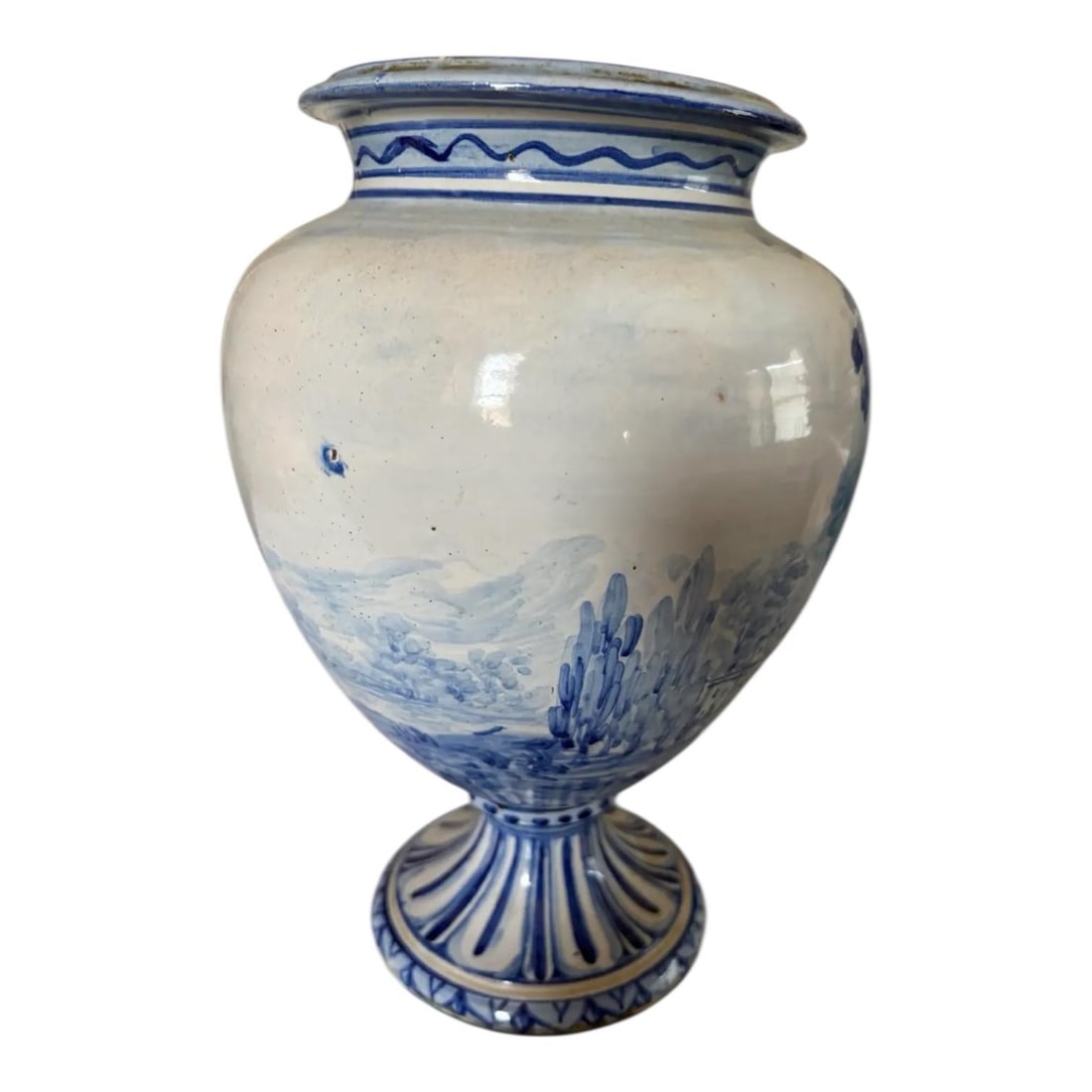 Early 20th C Savona Italy Cobalt and White Faience - 4