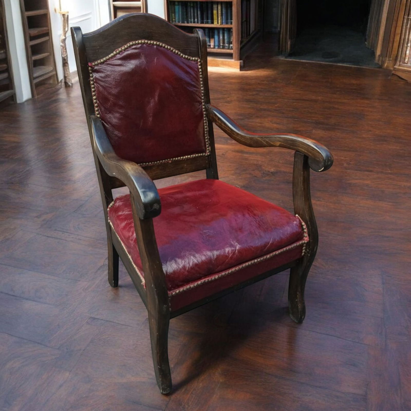 Elevate Your Home With This Stunning Pair of Antique Victorian-Style Parlor Leather Armchairs - 3