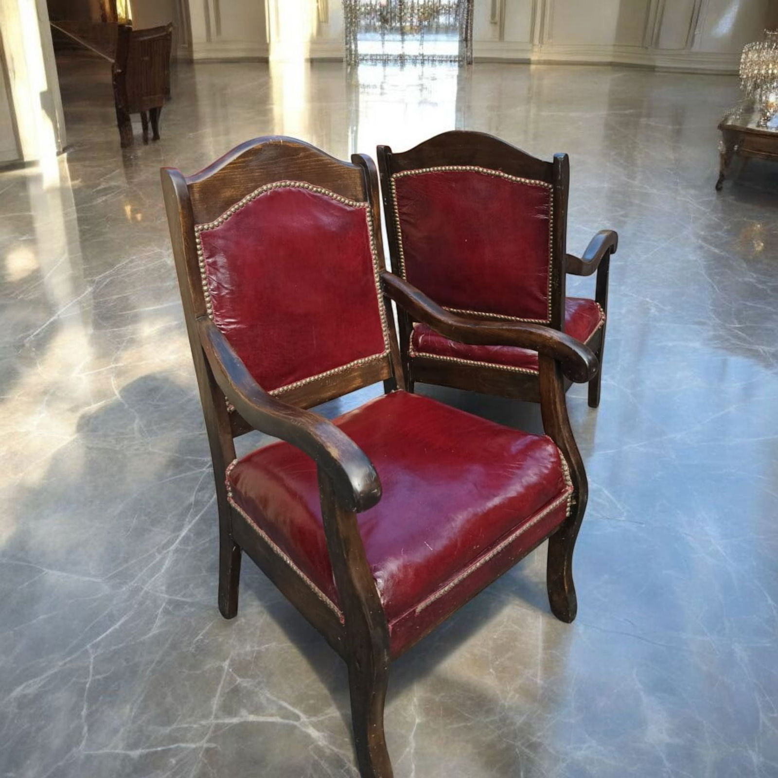 Elevate Your Home With This Stunning Pair of Antique Victorian-Style Parlor Leather Armchairs - 4