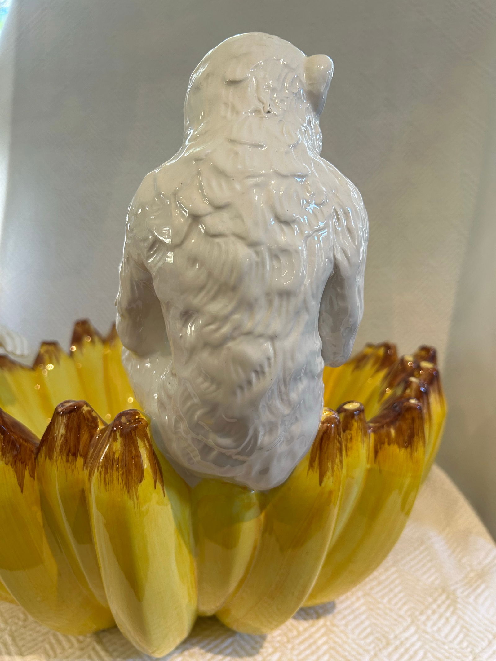 1980's Horchow Italian Majolica Ceramic Monkey and Banana Bowl - 7