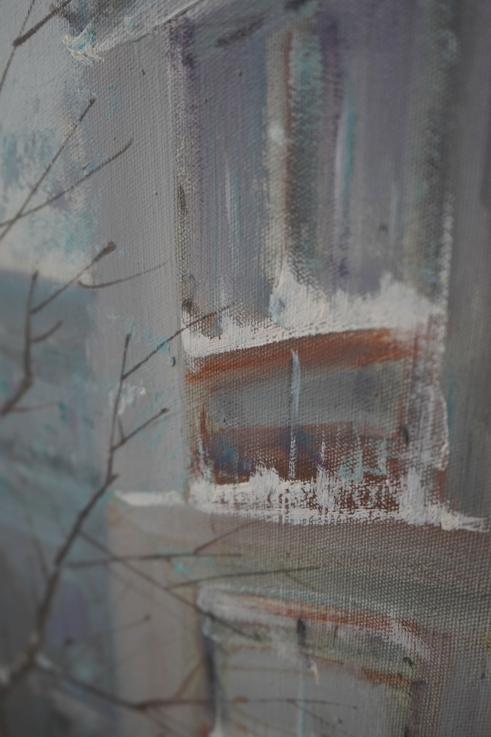 Stunning 20th Century Paris Winter Scene Oil Painting on Canvas - 10