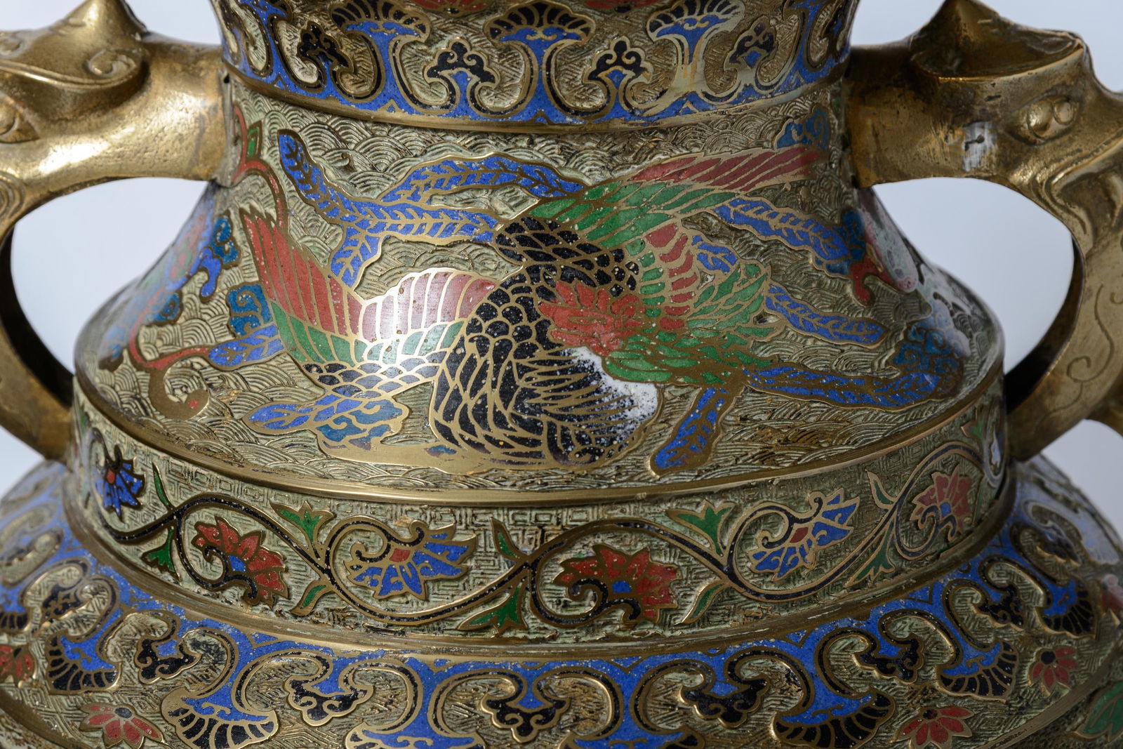 Bronze Urn With Cloisonne - 12