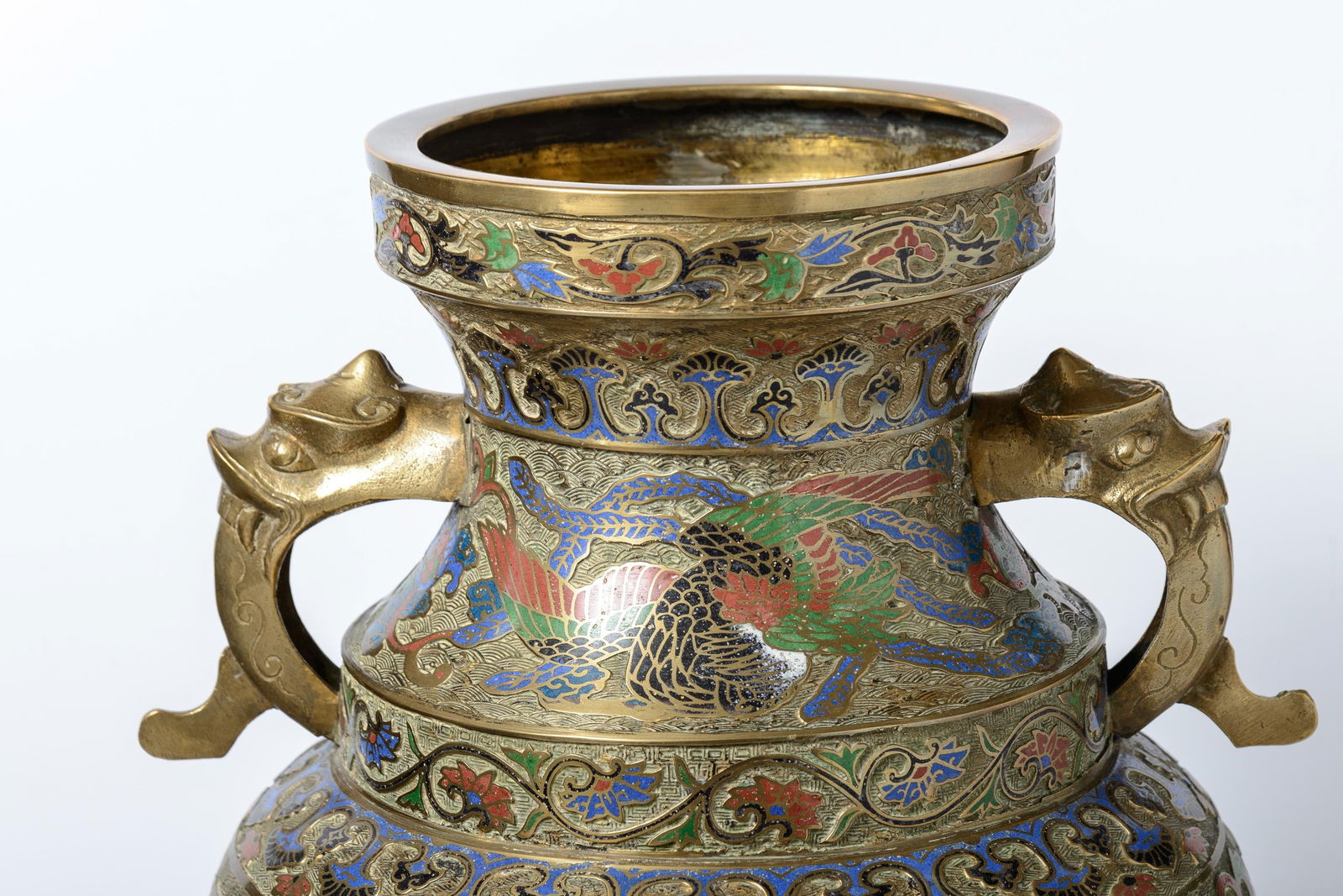 Bronze Urn With Cloisonne - 14
