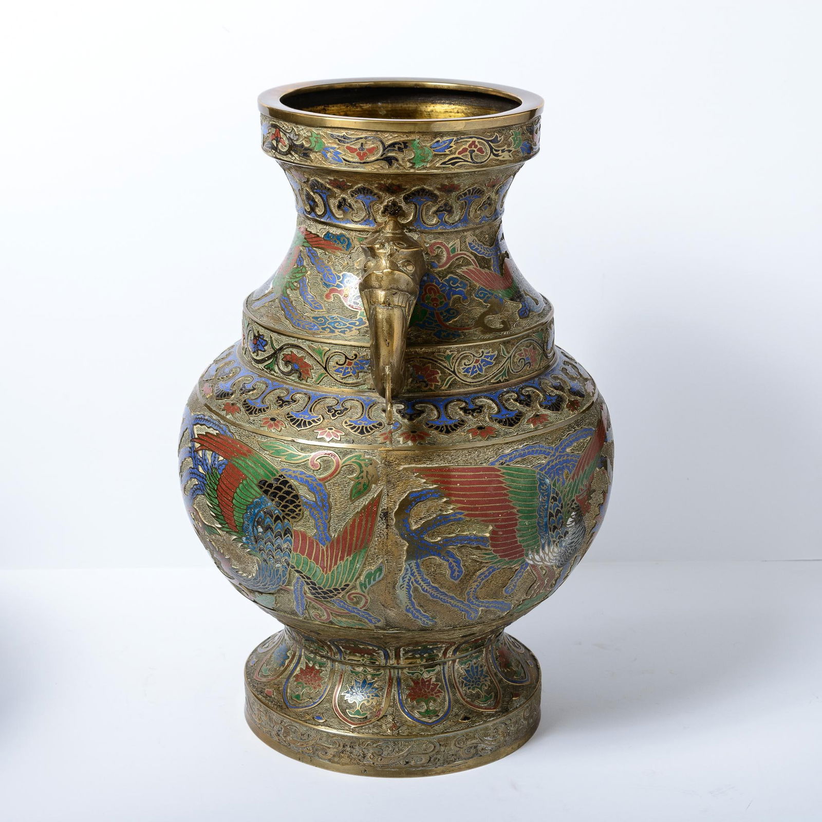 Bronze Urn With Cloisonne - 2