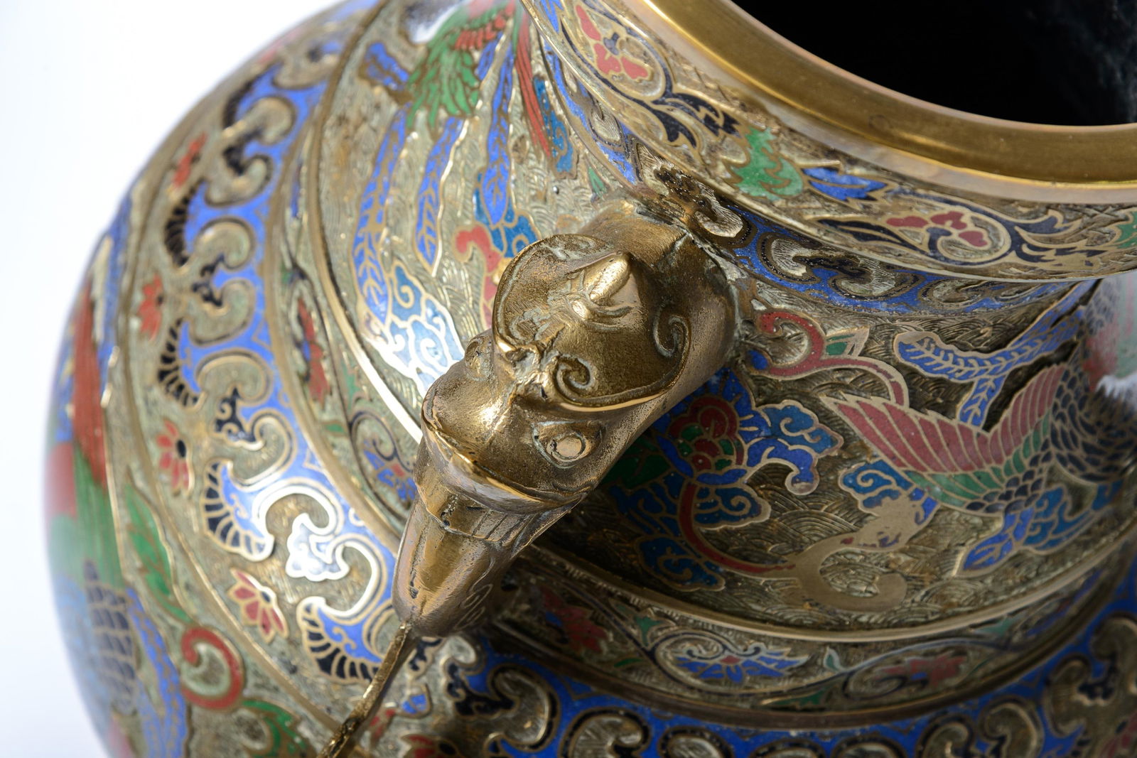 Bronze Urn With Cloisonne - 4