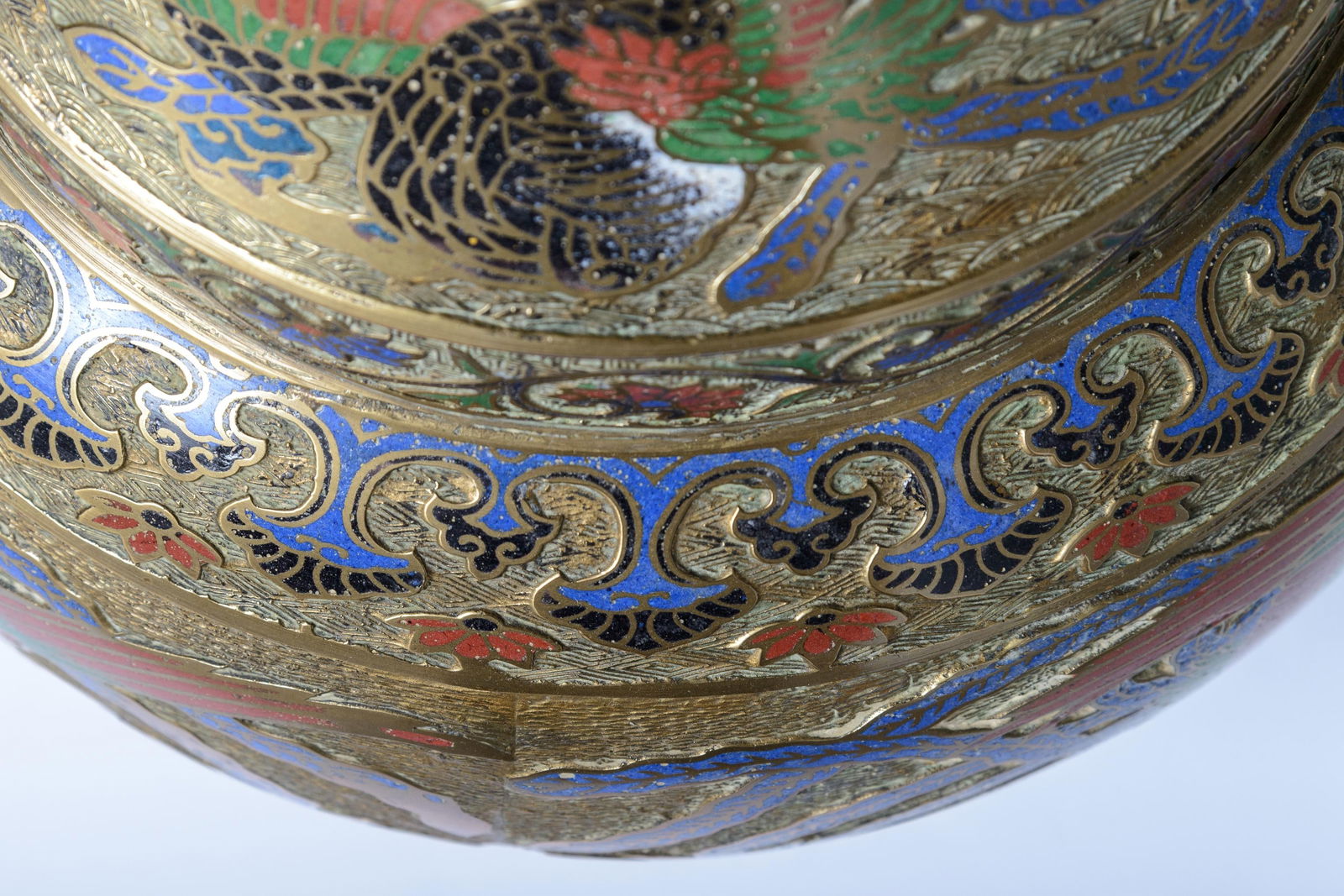 Bronze Urn With Cloisonne - 8