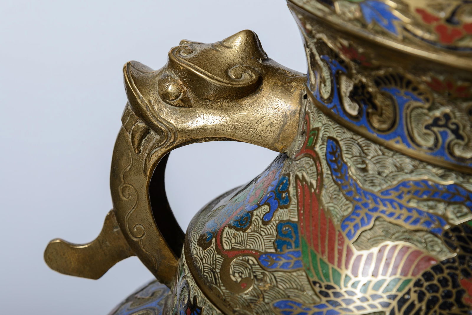 Bronze Urn With Cloisonne - 9