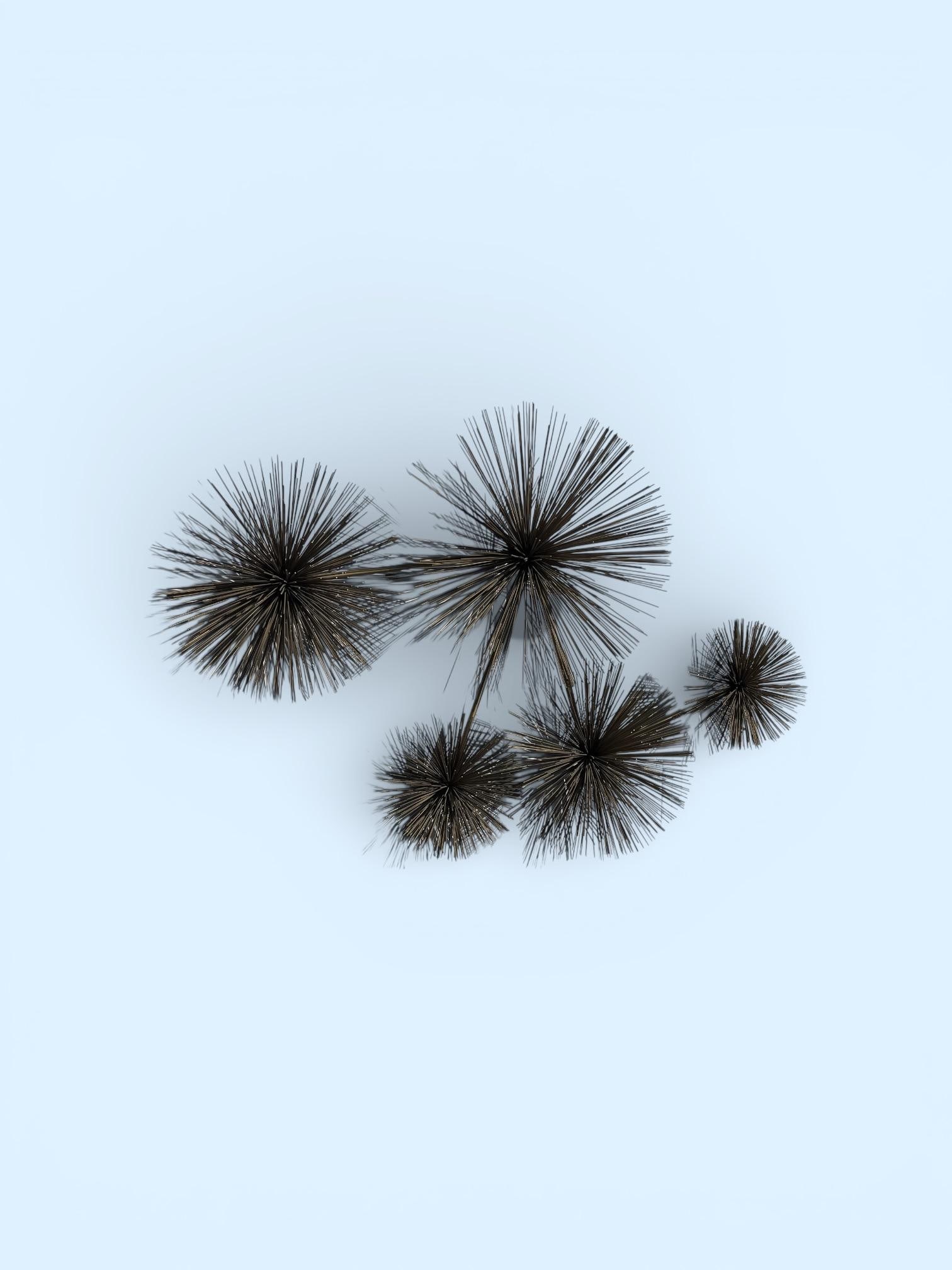 1970s Curtis Jere Brass Sea Urchin / Pom Pom Wall Sculpture - 7