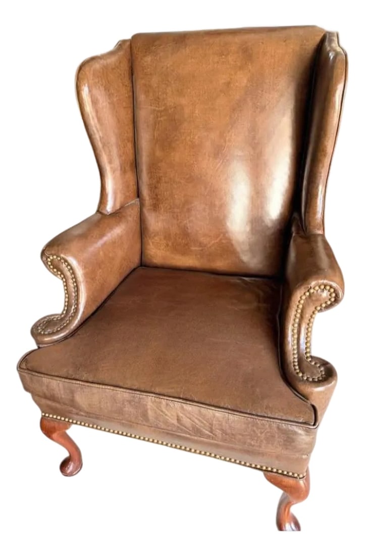 1990s Exquisite Wingback Chair, Crafted by the Artisans at Hickory Chairs Tannery (1 of 5)