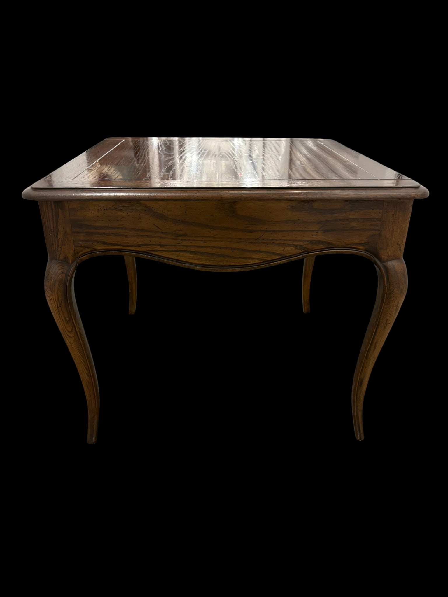 Late 20th Century Henredon Four Centuries Collection Distressed Red Oak Square Side Table With Drawe - 3