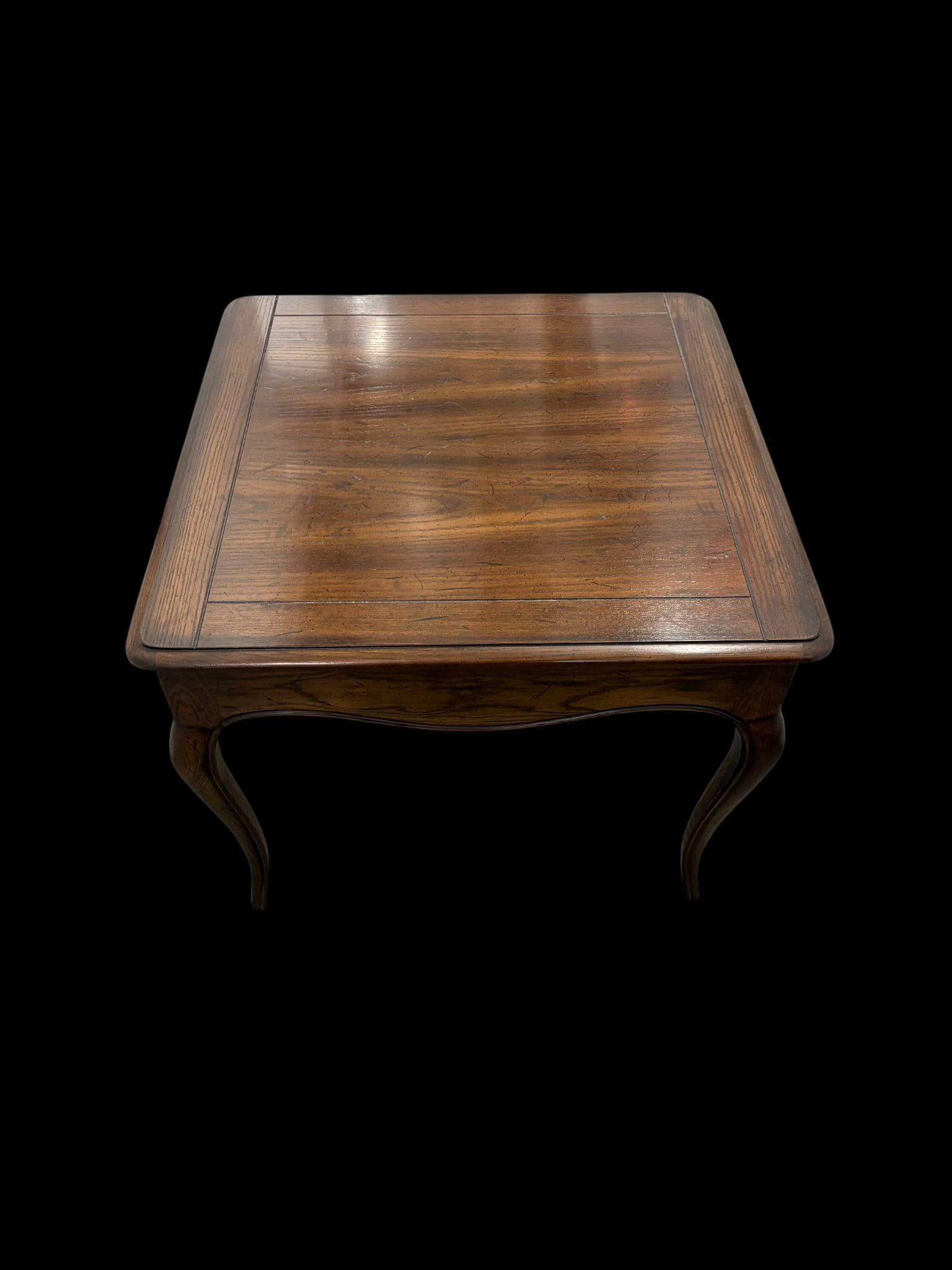 Late 20th Century Henredon Four Centuries Collection Distressed Red Oak Square Side Table With Drawe - 6