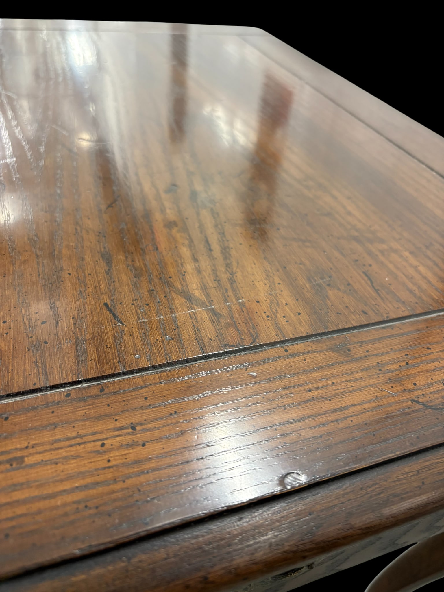 Late 20th Century Henredon Four Centuries Collection Distressed Red Oak Square Side Table With Drawe - 9