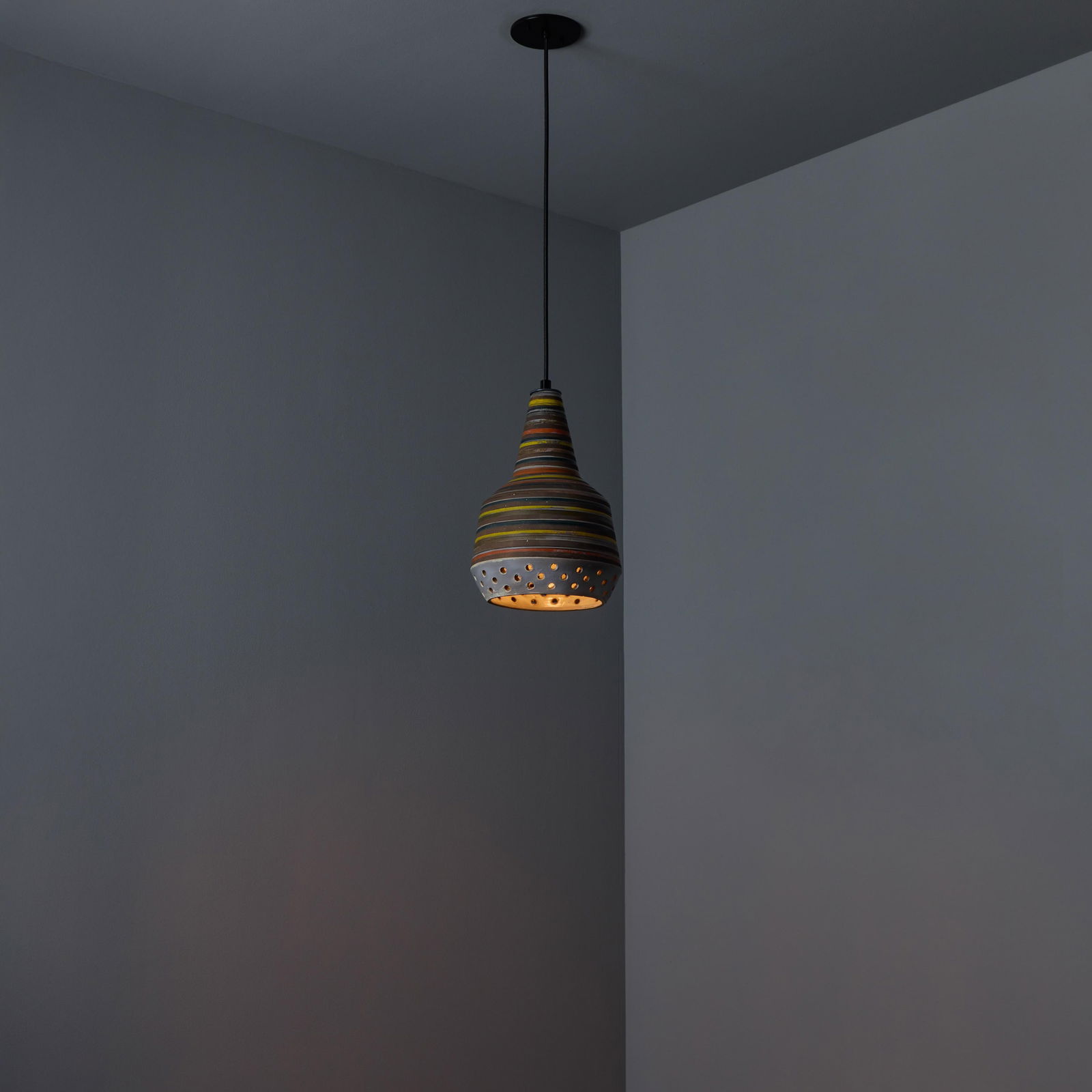 1950s Aldo Londi Ceramic Bitossi Pendant Lamp for Raymor - 13