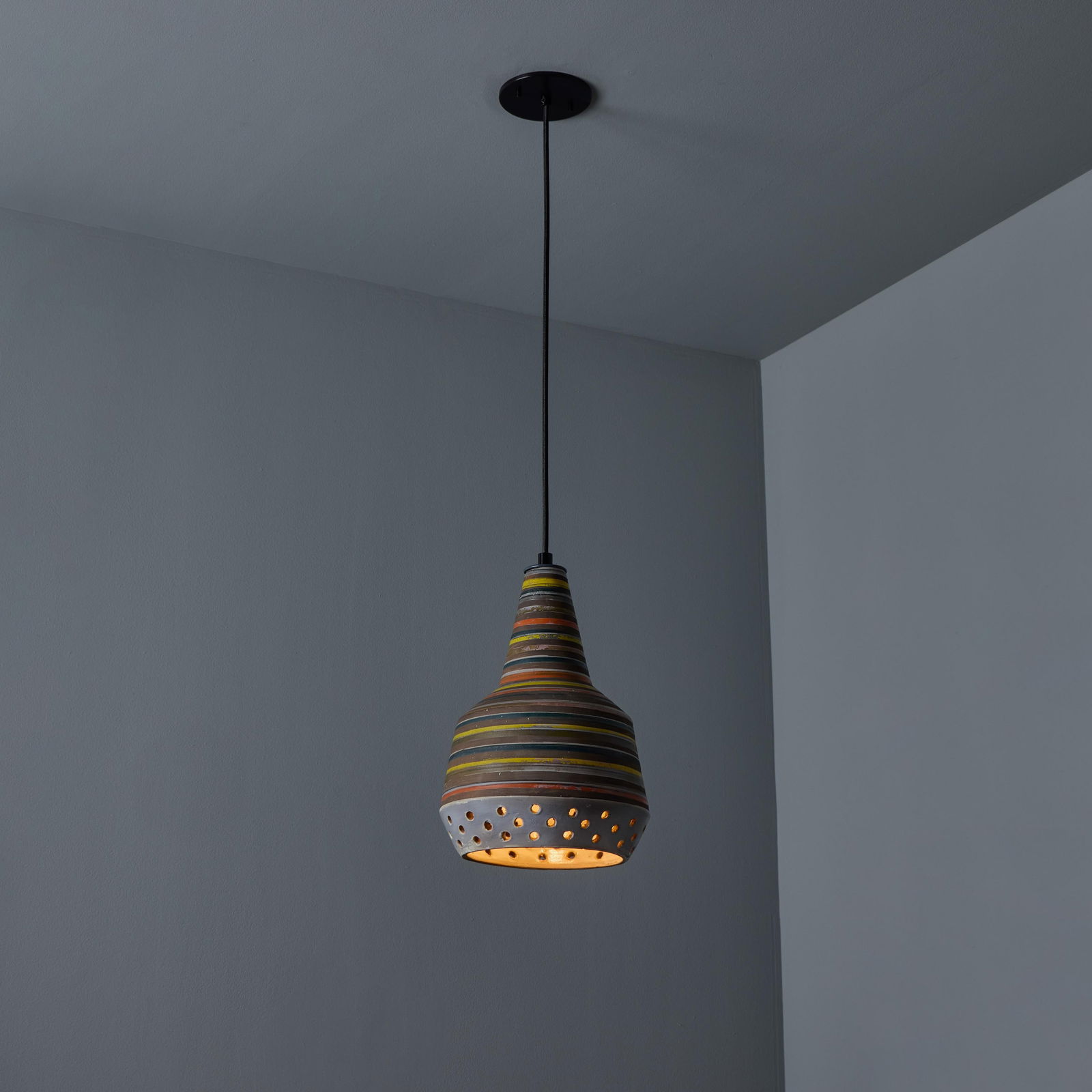 1950s Aldo Londi Ceramic Bitossi Pendant Lamp for Raymor - 4