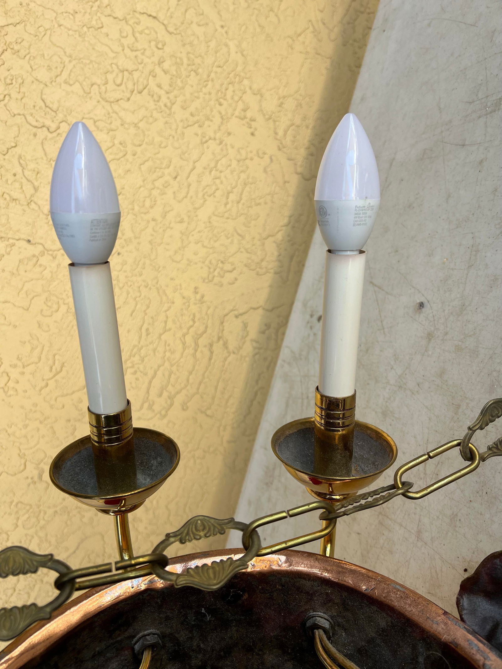 Mid 20th Century Hanging Copper Pot 6 Light Chandelier - 5