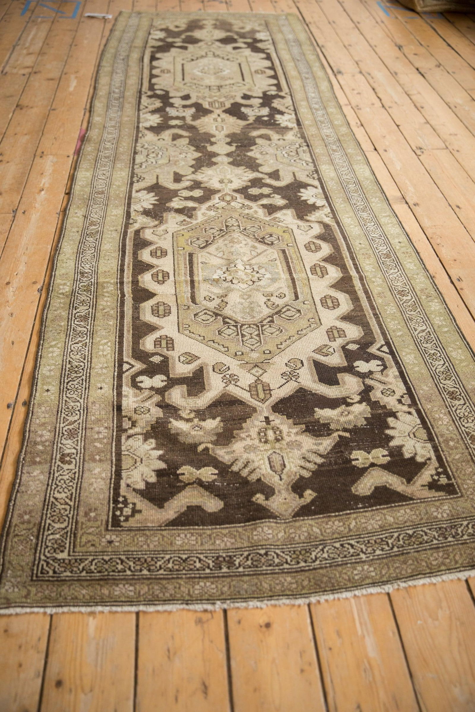 Vintage Distressed Hamadan Rug Runner - 3'6" x 11'9" - 4