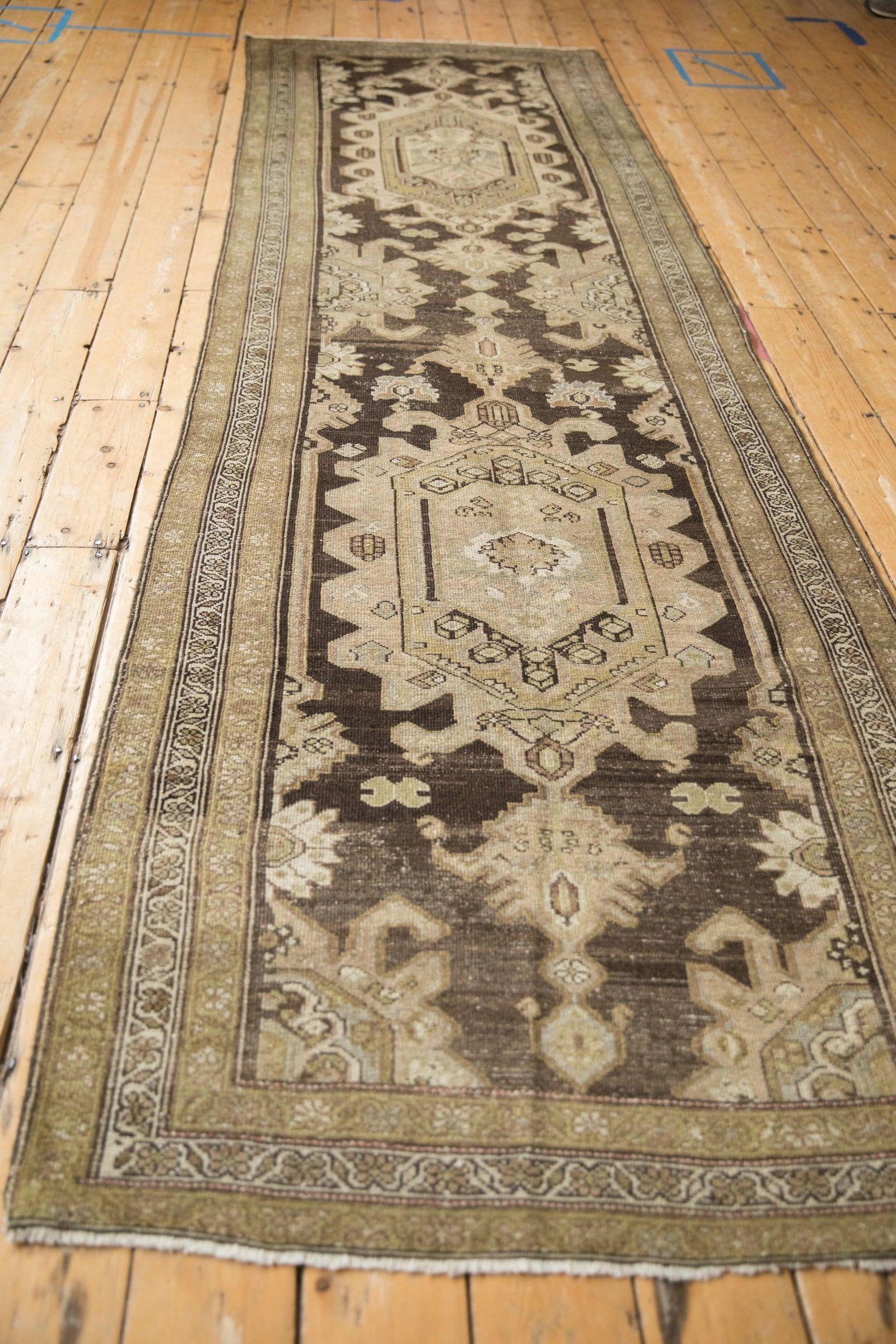 Vintage Distressed Hamadan Rug Runner - 3'6" x 11'9" - 8