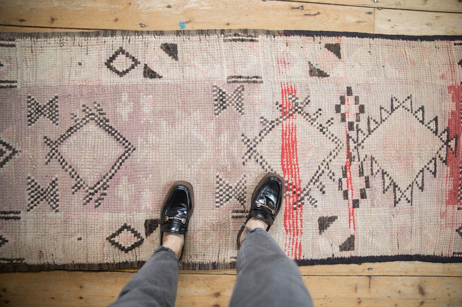 Vintage Distressed Moroccan Rug Runner - 2'8" x 13' - 2