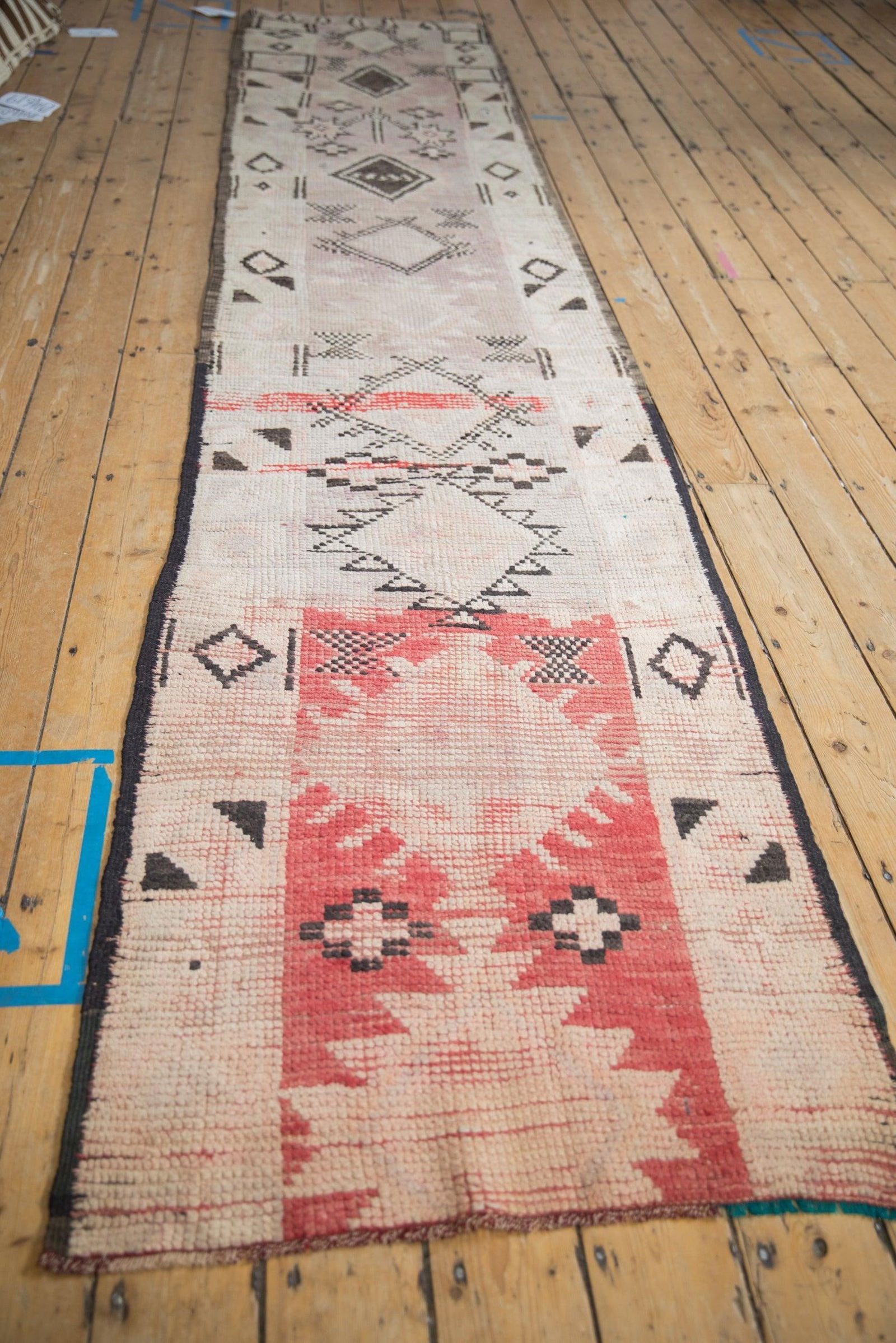 Vintage Distressed Moroccan Rug Runner - 2'8" x 13' - 5