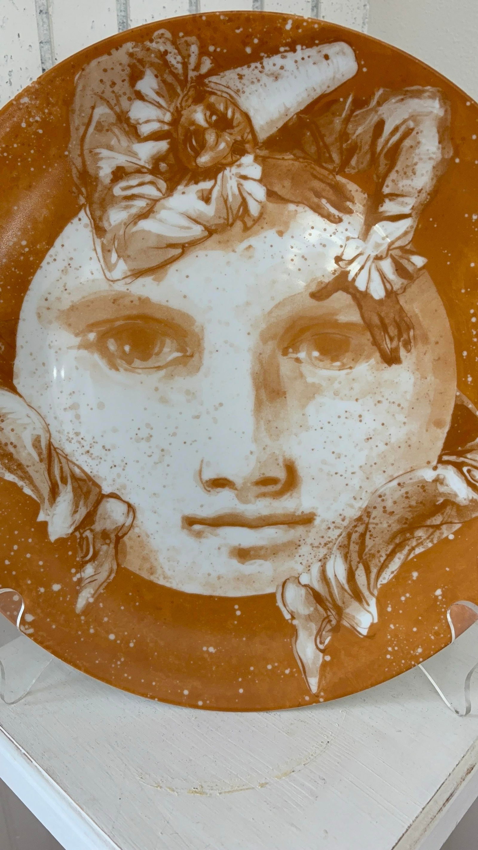 Limited Edition Marco Marchiori Art Deco Style Gold and White Charger - 2