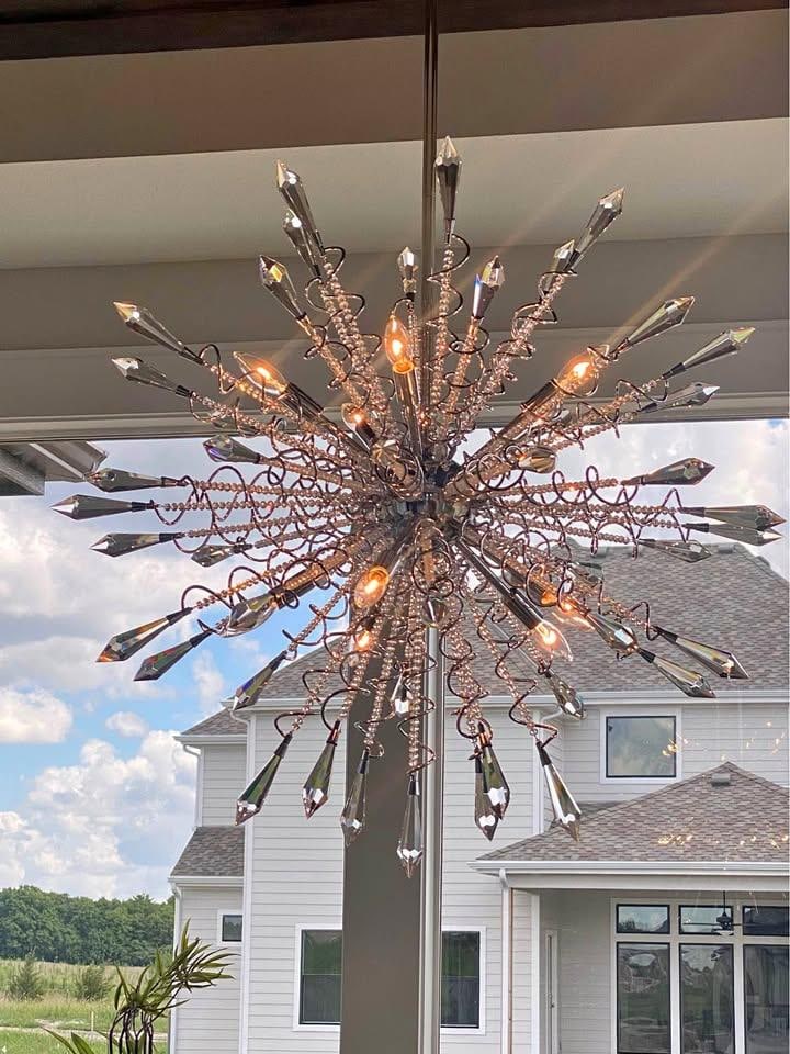 Large Crystal Starburst Modern Sputnik Chandelier - 2