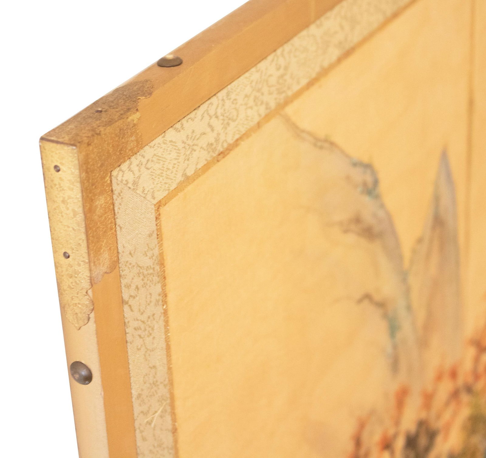 1970s ShÅwa Era Japanese Byobu Screen, "At the Bank" - 12