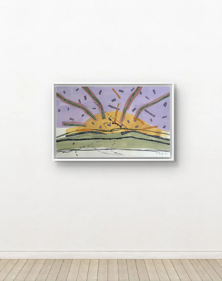 Barbara Beck 2002 Abstract Landscape Painting on Paper - Signed/Dated/Unframed - 2