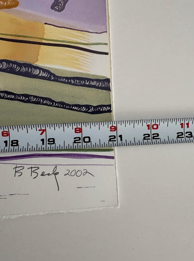 Barbara Beck 2002 Abstract Landscape Painting on Paper - Signed/Dated/Unframed - 4