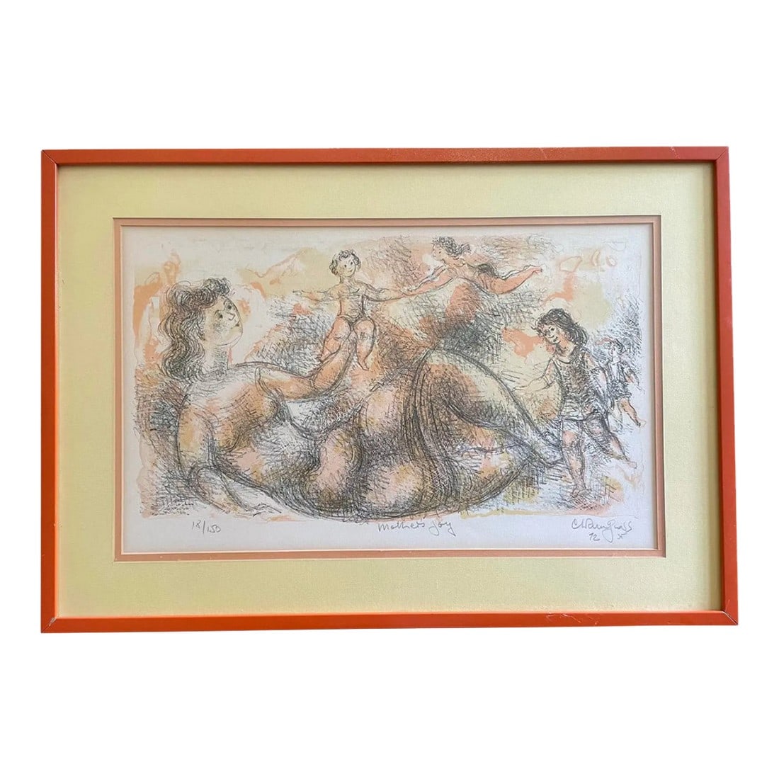Rare 1972 Chaim Gross Lithograph Titled 'Mother's Joy'- Signed and Numbered (1 of 9)
