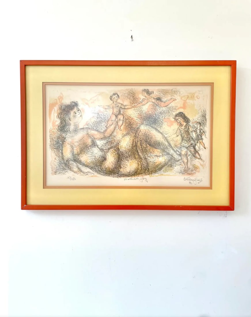 Rare 1972 Chaim Gross Lithograph Titled 'Mother's Joy'- Signed and Numbered - 2