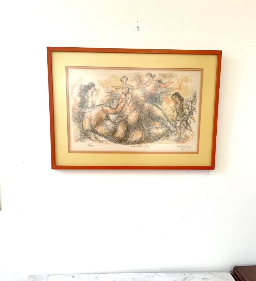 Rare 1972 Chaim Gross Lithograph Titled 'Mother's Joy'- Signed and Numbered - 3