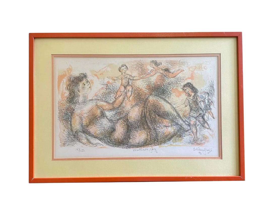 Rare 1972 Chaim Gross Lithograph Titled 'Mother's Joy'- Signed and Numbered - 9