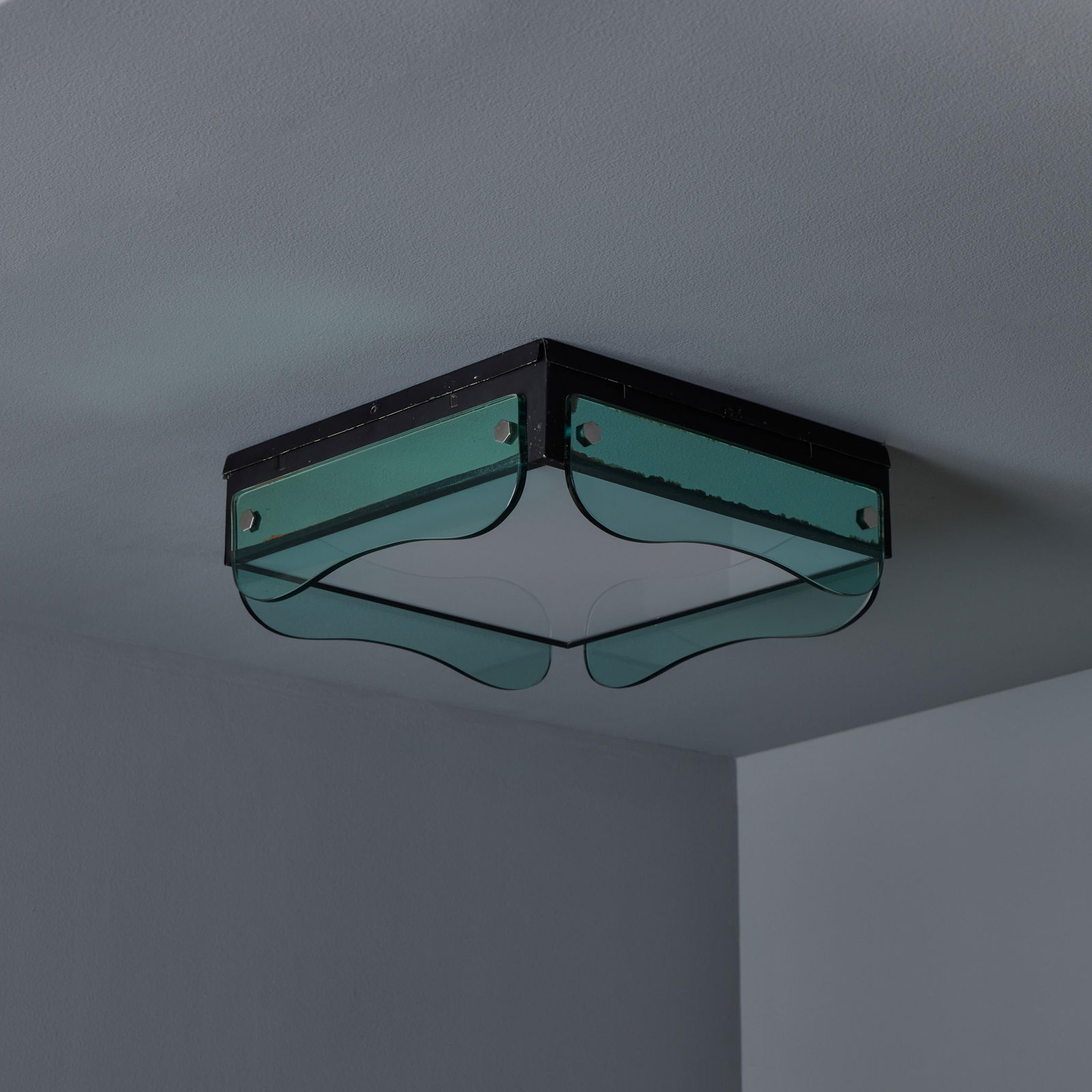 1970s Veca Glass Wall or Ceiling Lamp in the Manner of Max Ingrand - 10