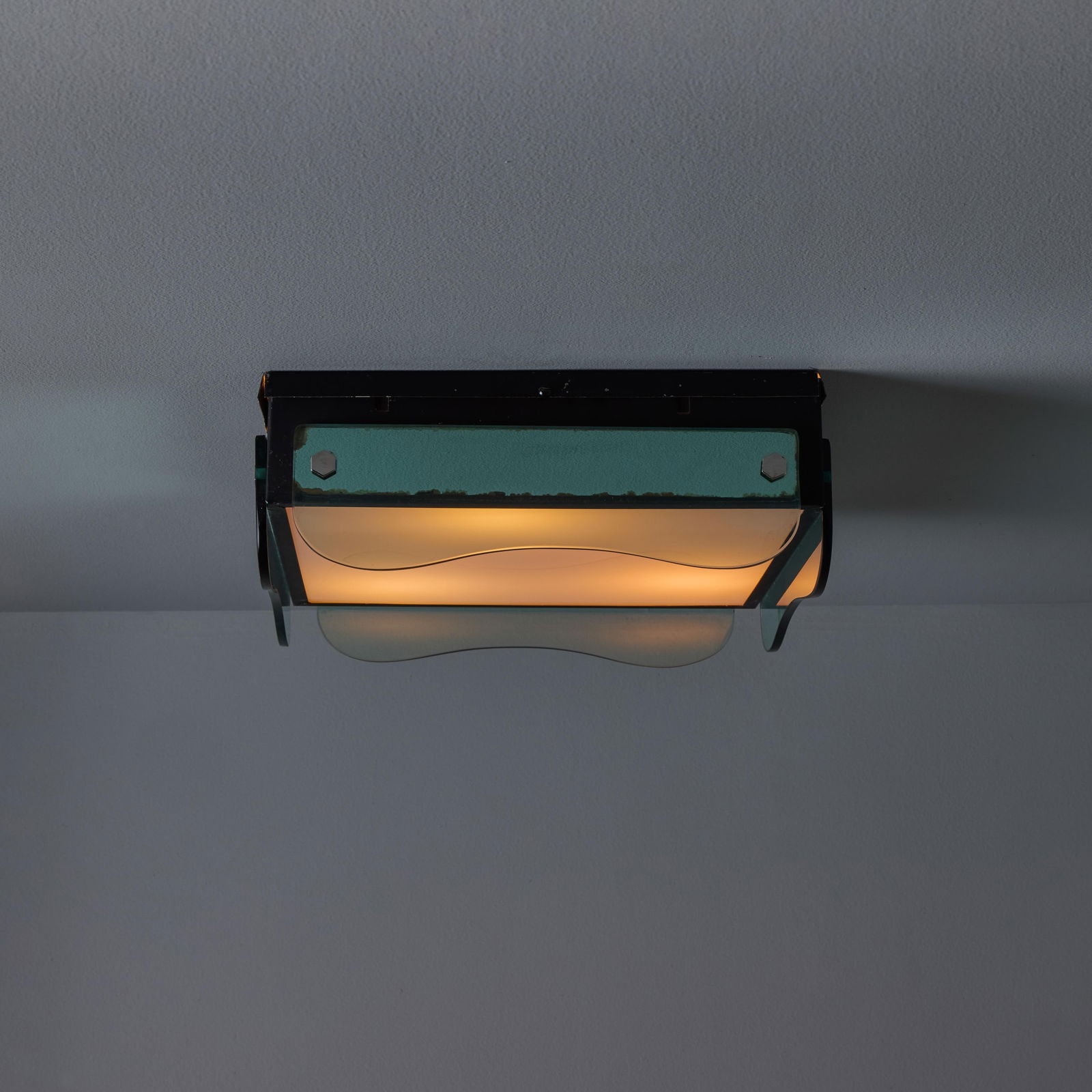 1970s Veca Glass Wall or Ceiling Lamp in the Manner of Max Ingrand - 13