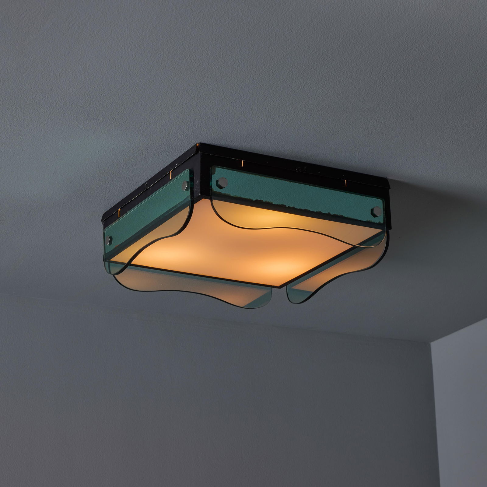 1970s Veca Glass Wall or Ceiling Lamp in the Manner of Max Ingrand - 15