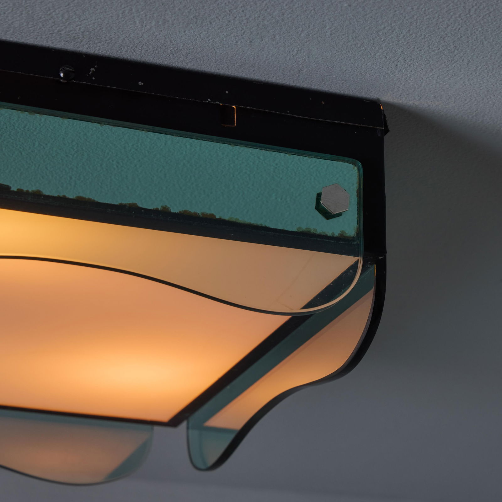 1970s Veca Glass Wall or Ceiling Lamp in the Manner of Max Ingrand - 2