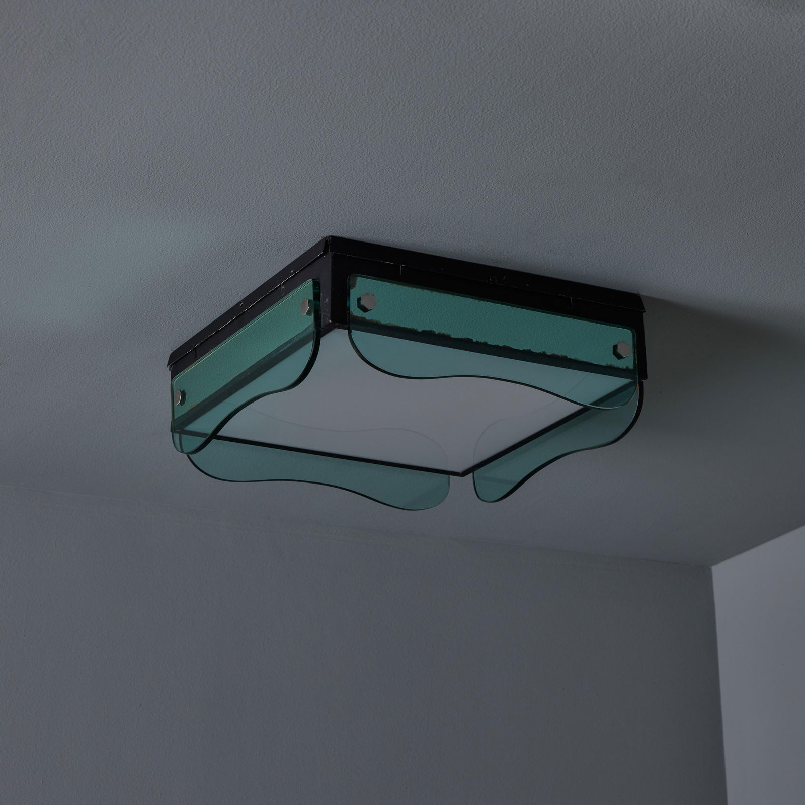 1970s Veca Glass Wall or Ceiling Lamp in the Manner of Max Ingrand - 5