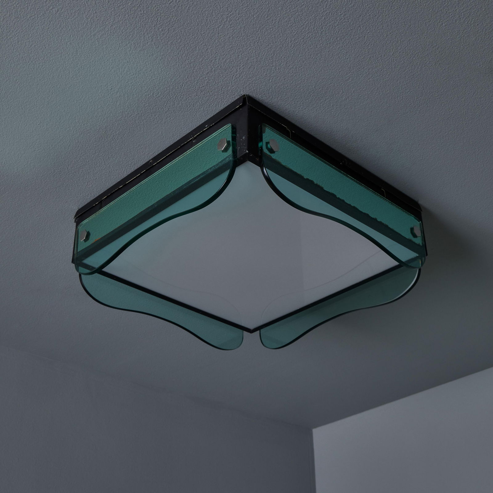 1970s Veca Glass Wall or Ceiling Lamp in the Manner of Max Ingrand - 6