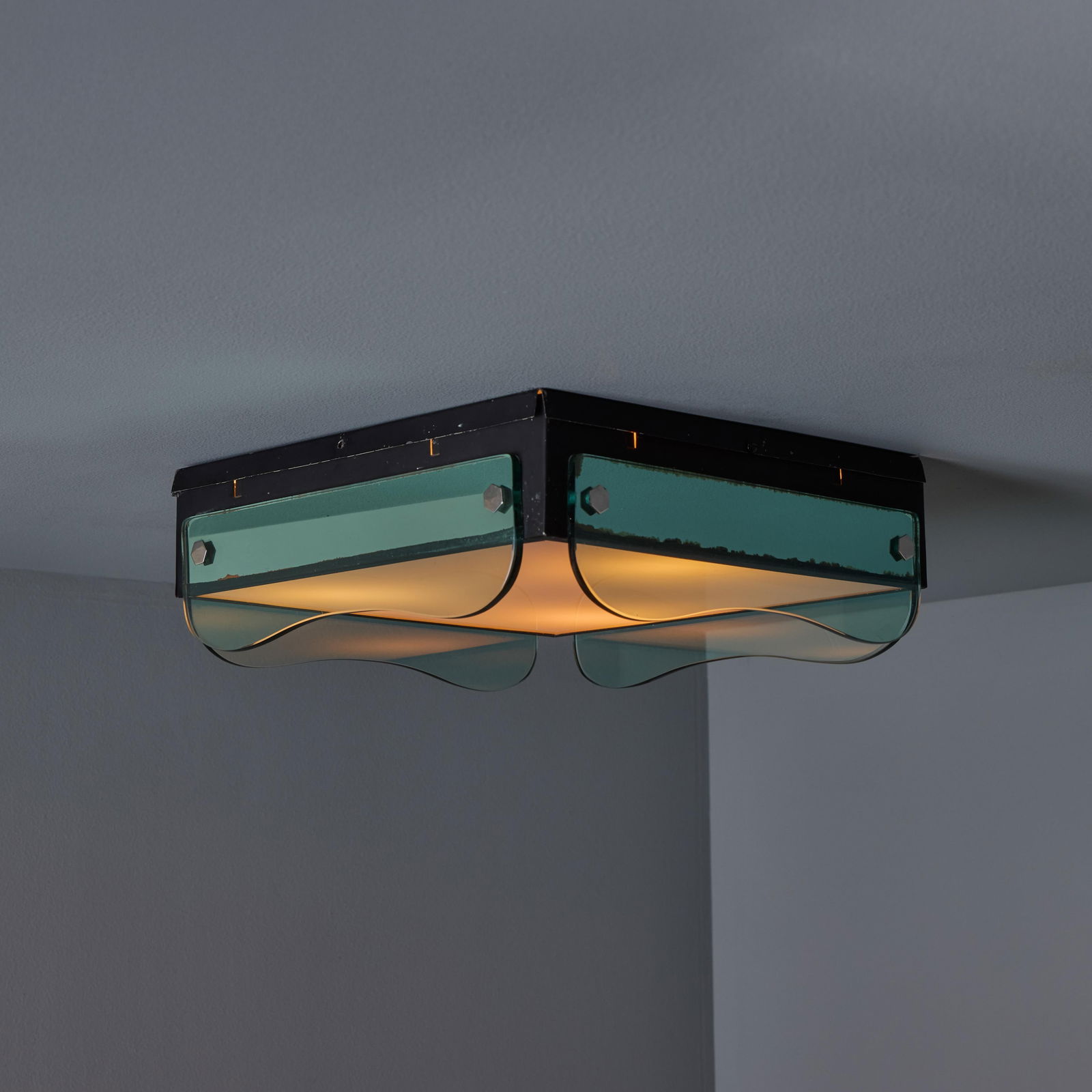 1970s Veca Glass Wall or Ceiling Lamp in the Manner of Max Ingrand - 8