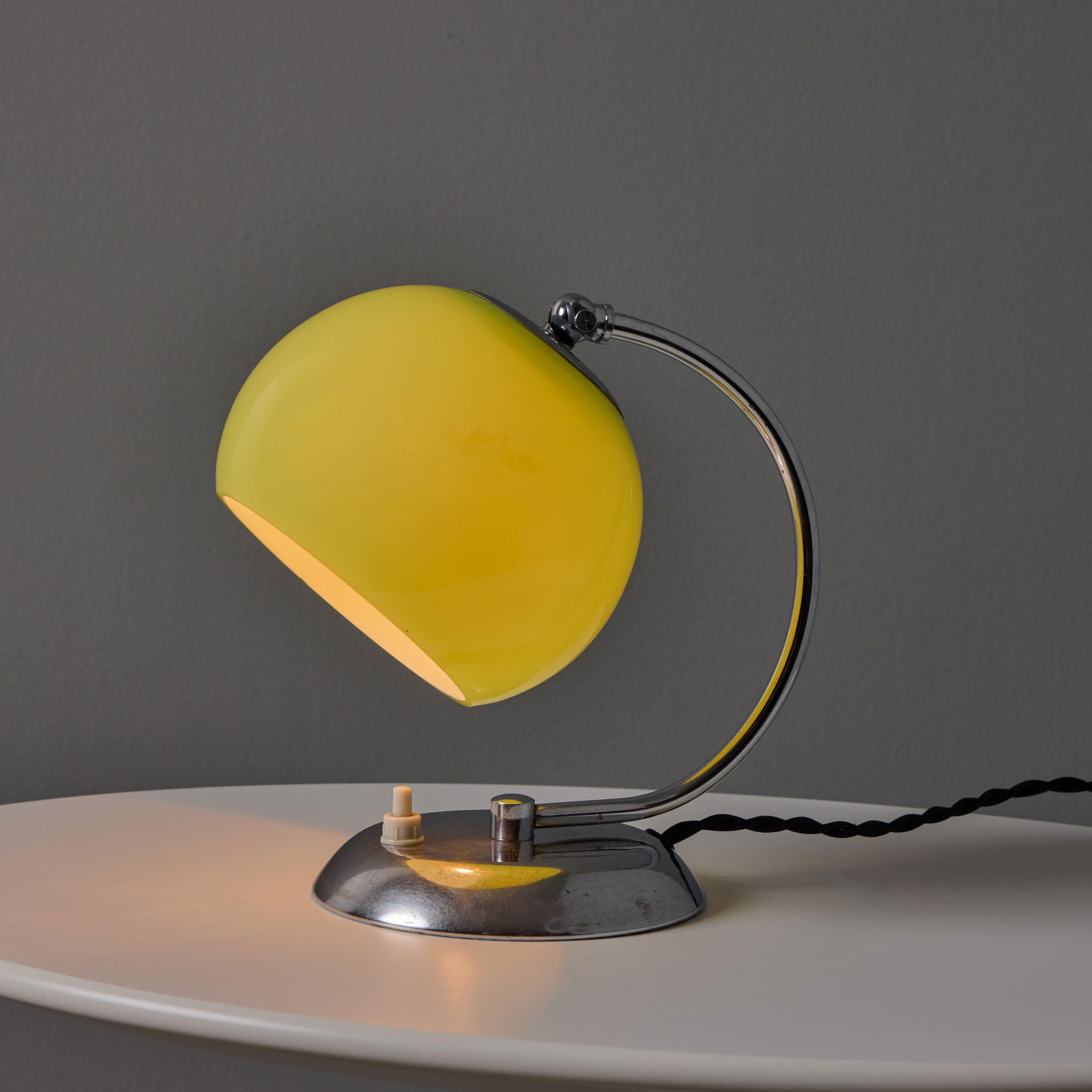 1950s Mauri Almari Chrome and Opaline Green Glass Table Lamp for Idman Oy - 14