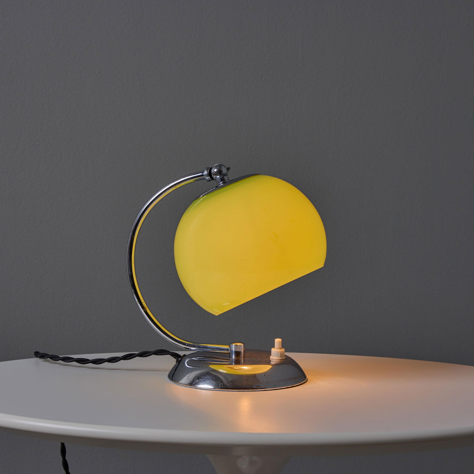 1950s Mauri Almari Chrome and Opaline Green Glass Table Lamp for Idman Oy - 5