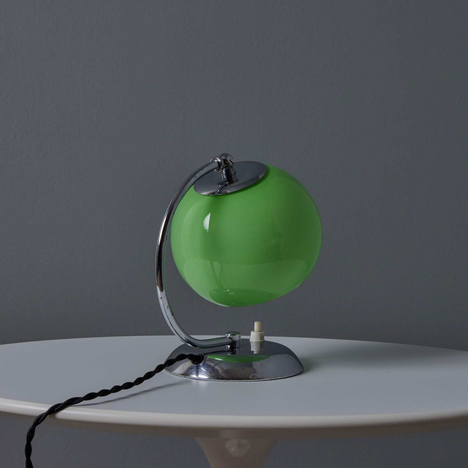 1950s Mauri Almari Chrome and Opaline Green Glass Table Lamp for Idman Oy - 7