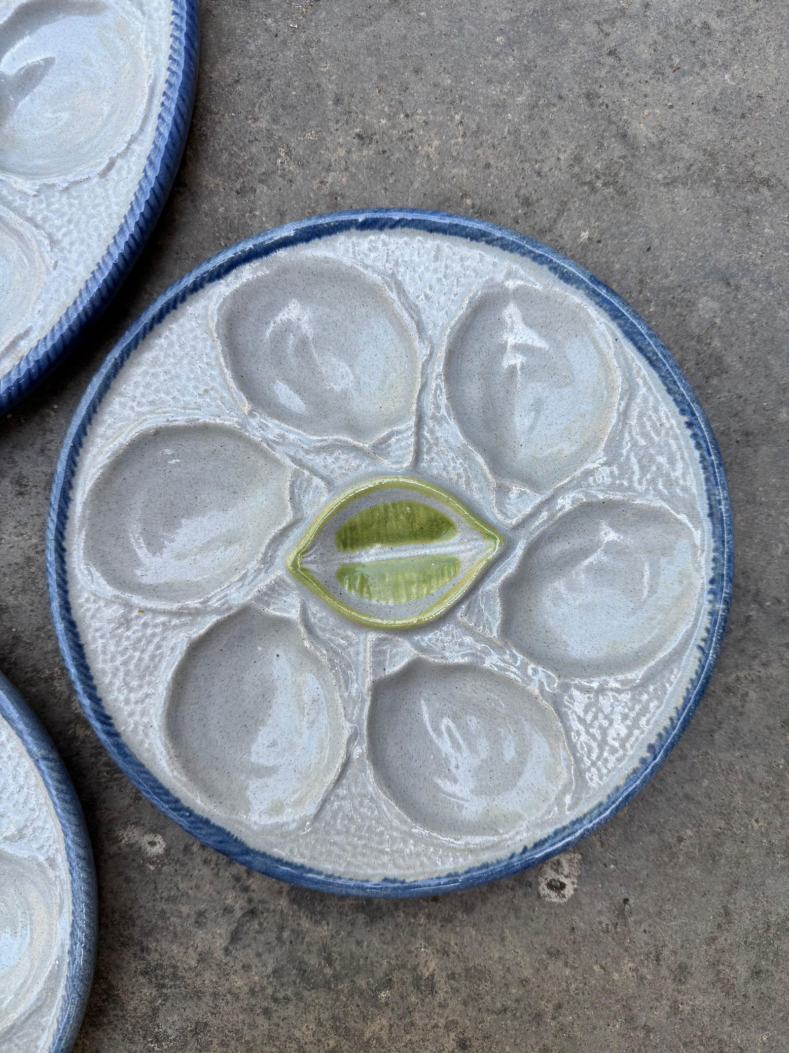 French Oyster Plates and Platter - 3