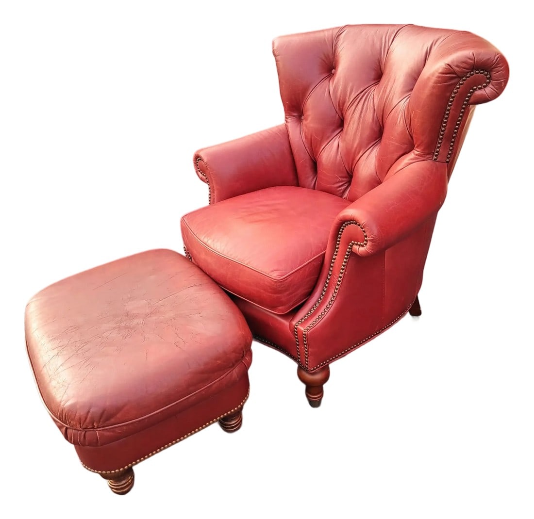 A Timeless Classic: The Vintage Chesterfield Genuine Leather Wingback Chair by Largo (1 of 12)