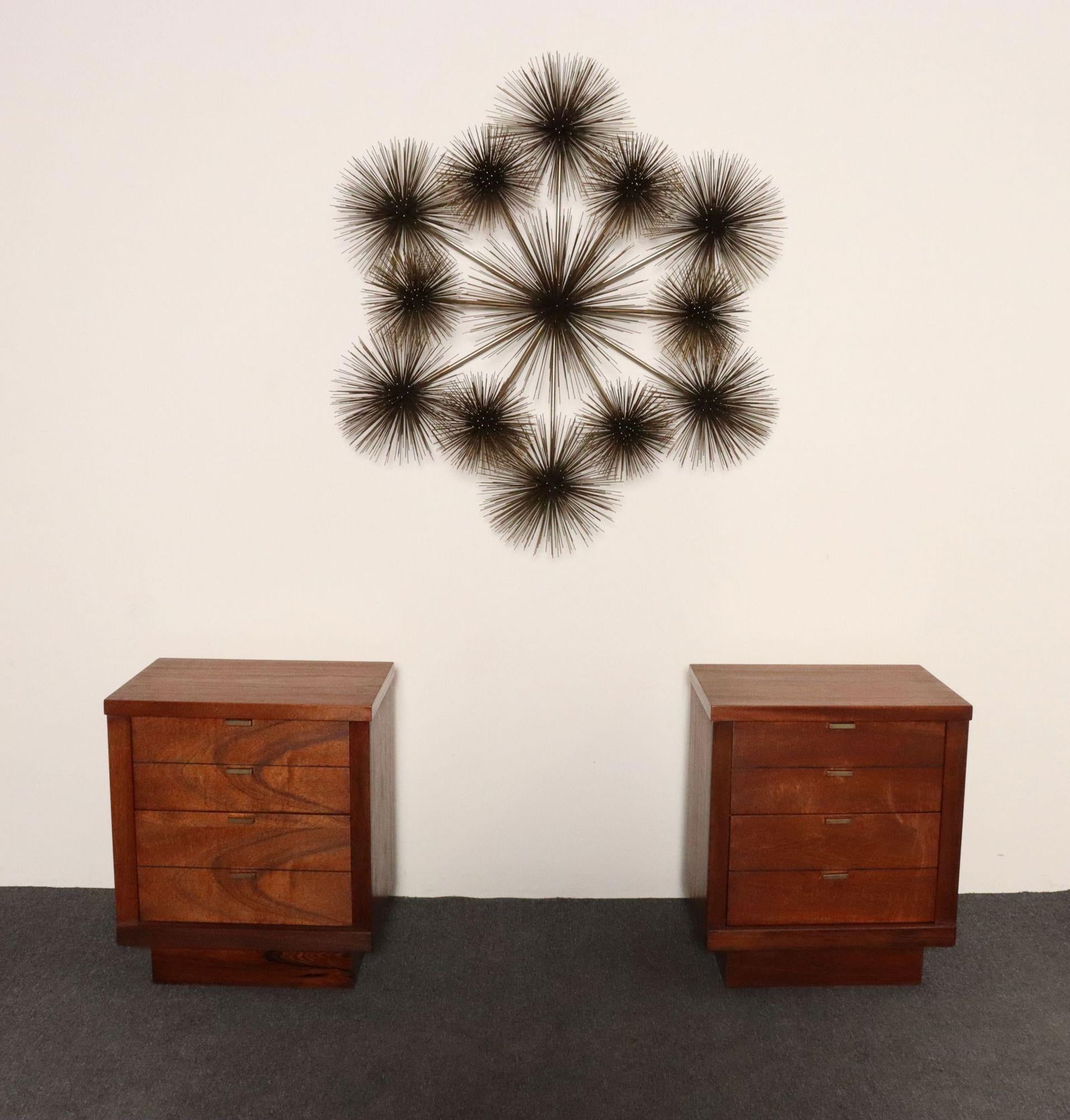 Large Brutalist "Pom Pom" Brass Wall Sculture by Curtis Jere Signed and Dated - 10