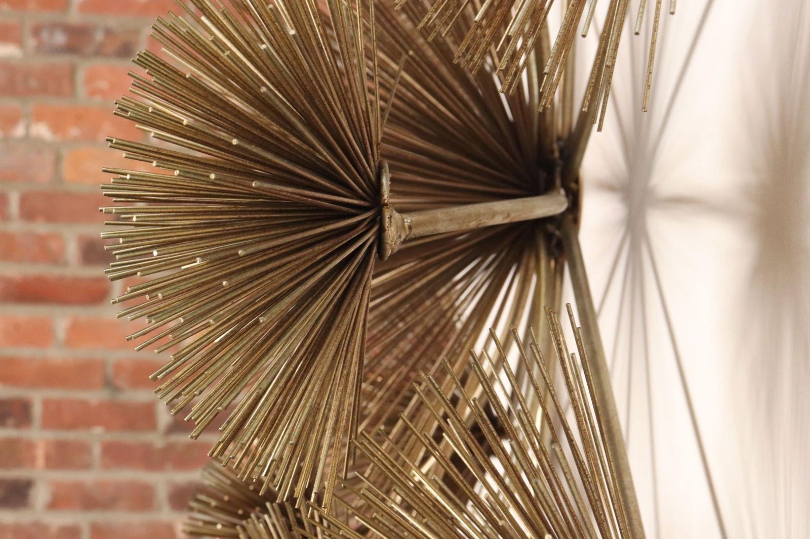 Large Brutalist "Pom Pom" Brass Wall Sculture by Curtis Jere Signed and Dated - 17