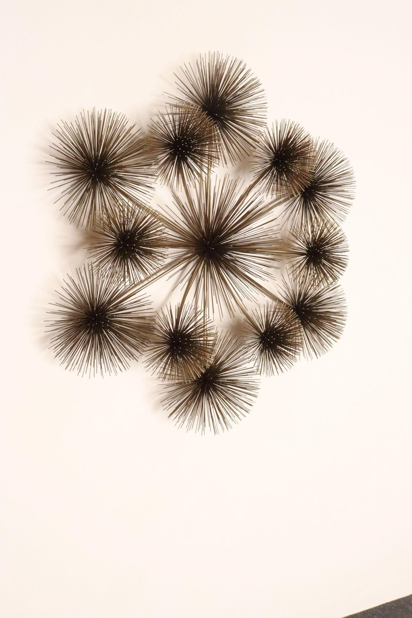 Large Brutalist "Pom Pom" Brass Wall Sculture by Curtis Jere Signed and Dated - 3